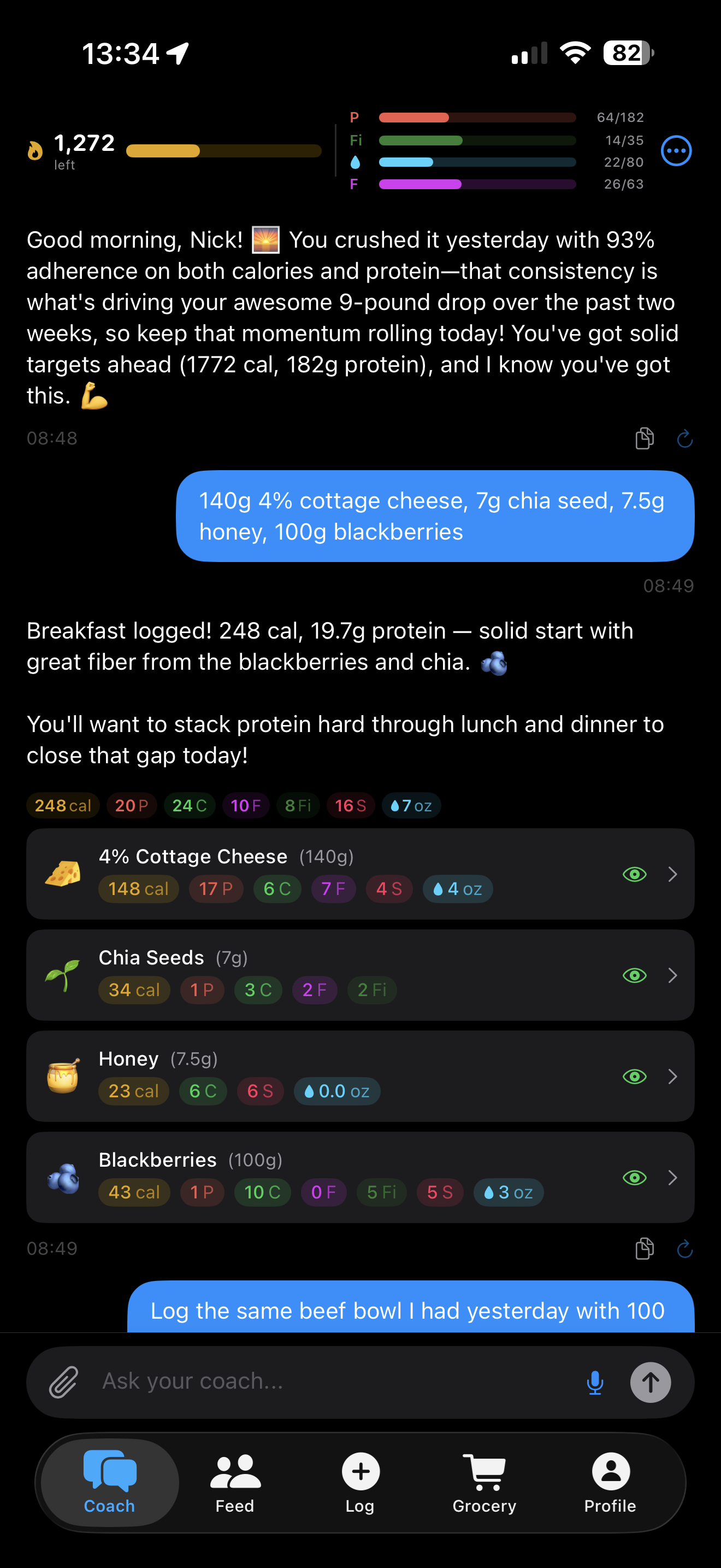Coach chat — DataBody iOS